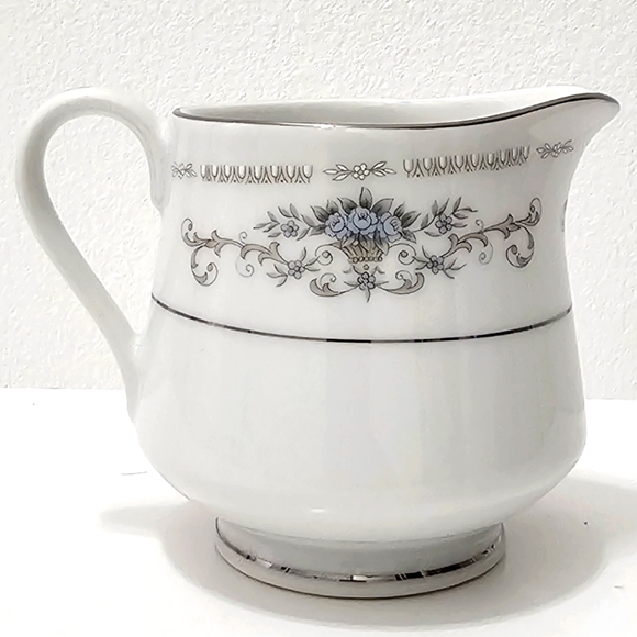 Diane by Fine China of Japan Blue Flower Scrolls - Creamer - Picture 6 of 15